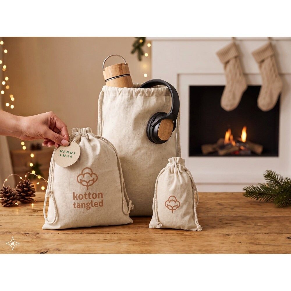 GIFTWRAP M Mittelgroße Tasche, 100 % Baumwolle (120 g/m²) - naturhell-683