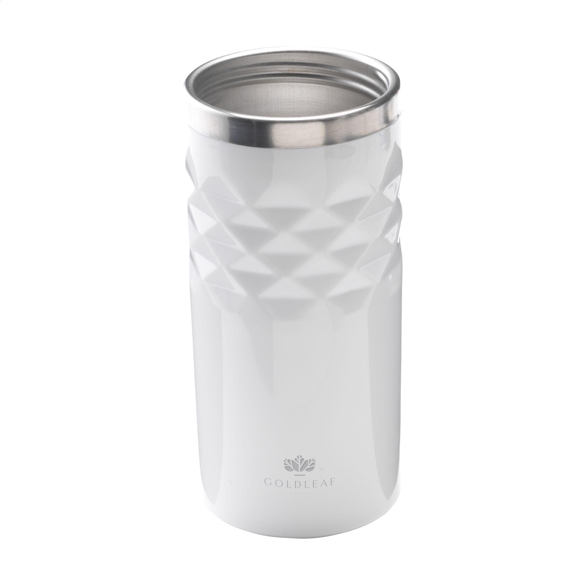 Geometric Mug RCS Recycled Steel 280 ml Thermobecher - weiß-248