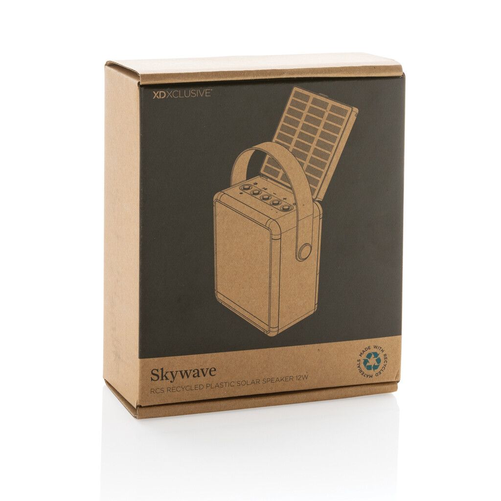 Skywave 12W Solar-Lautsprecher aus RCS recyceltem Kunststoff - schwarz-537
