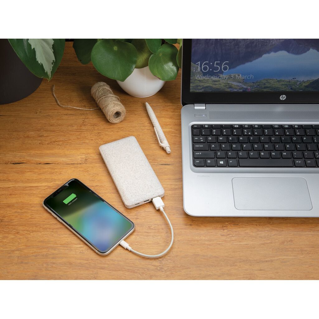 10.000 mAh Weizenstroh Powerbank - khaki-426