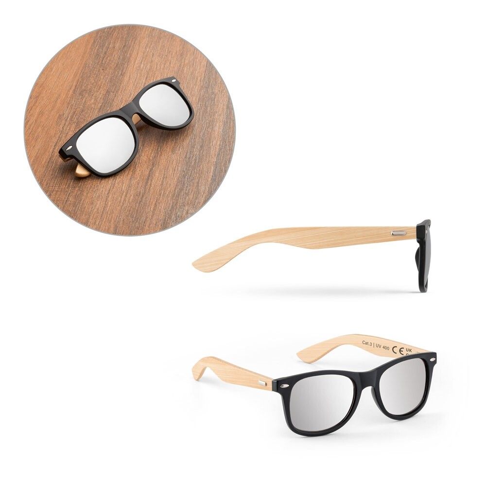 VARADERO Sonnenbrille aus PP und Bambus - schwarz-775