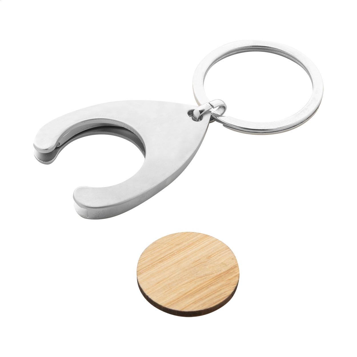 Zoinc Schlüsselanhänger mit Einkaufswagenchip - natur - silber-432