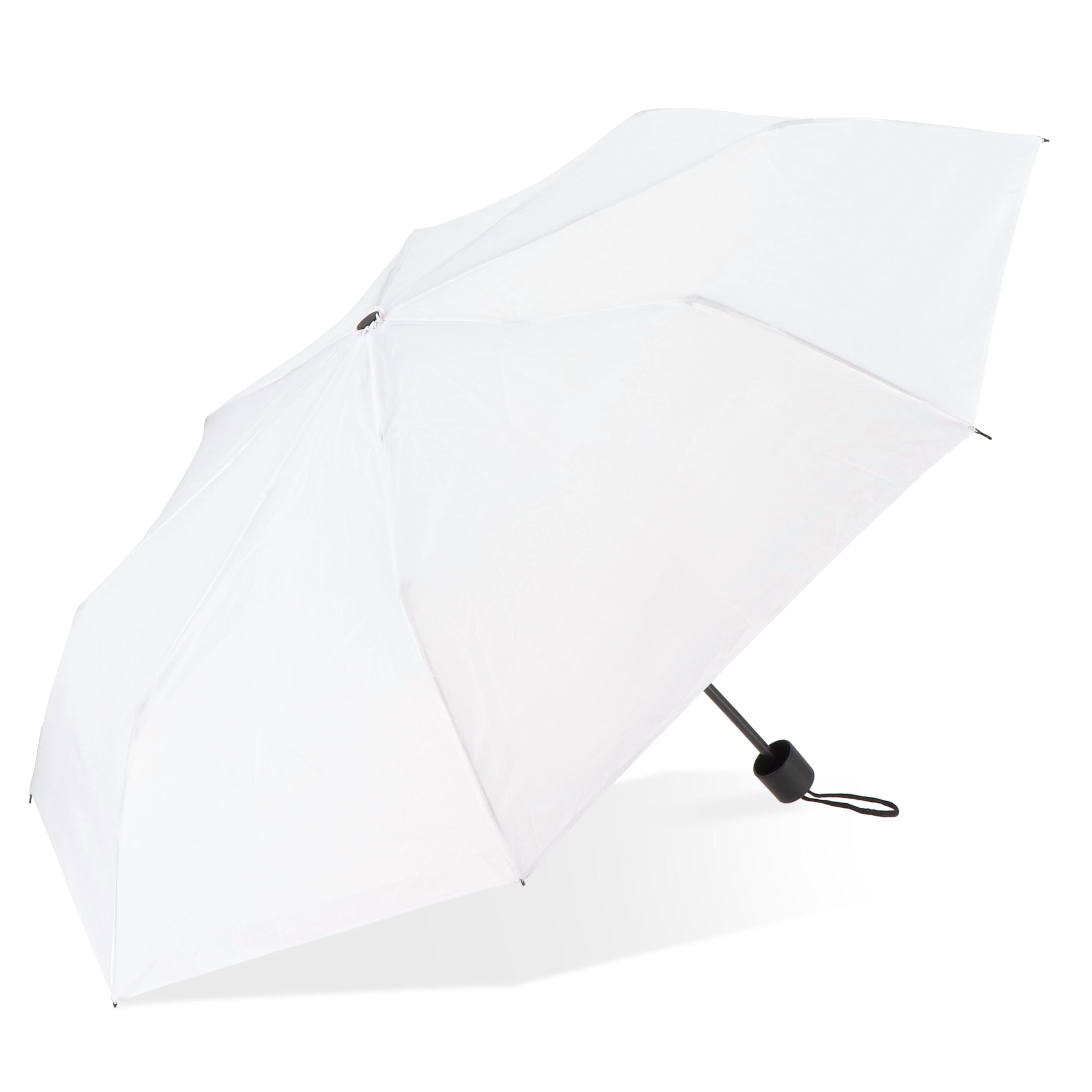 Congo 190T Pongee 21 Faltbarer Regenschirm - weiss-457