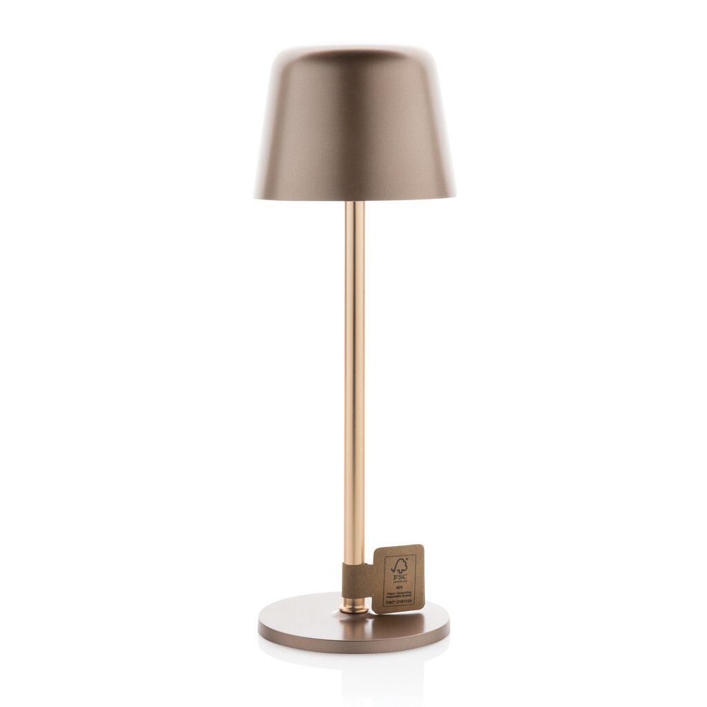 Zenic USB Tischleuchte aus RCS recyceltem Kunststoff - bronze-197