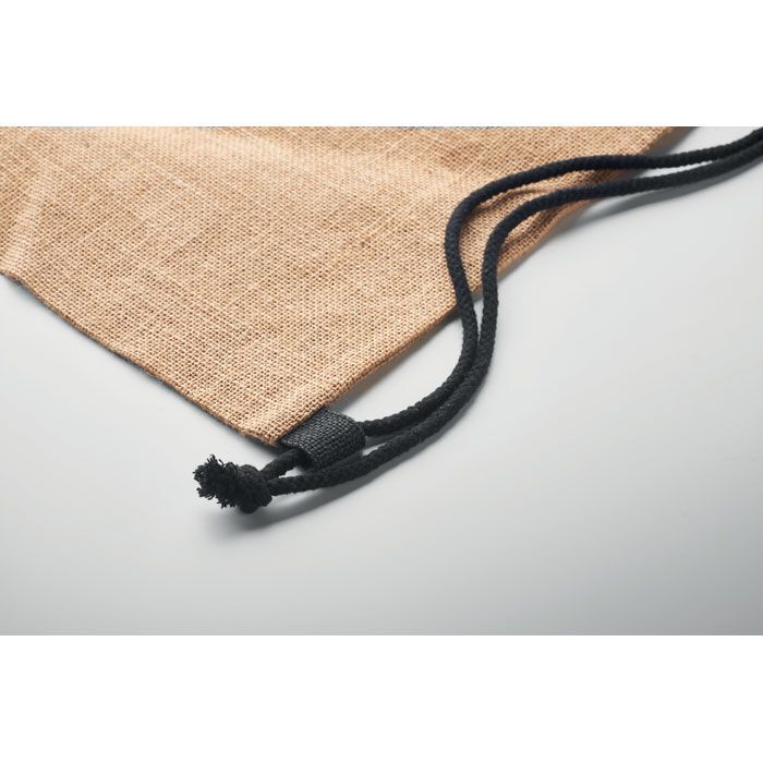 Jute Beutel mit Kordelzug FUKURO - schwarz-517
