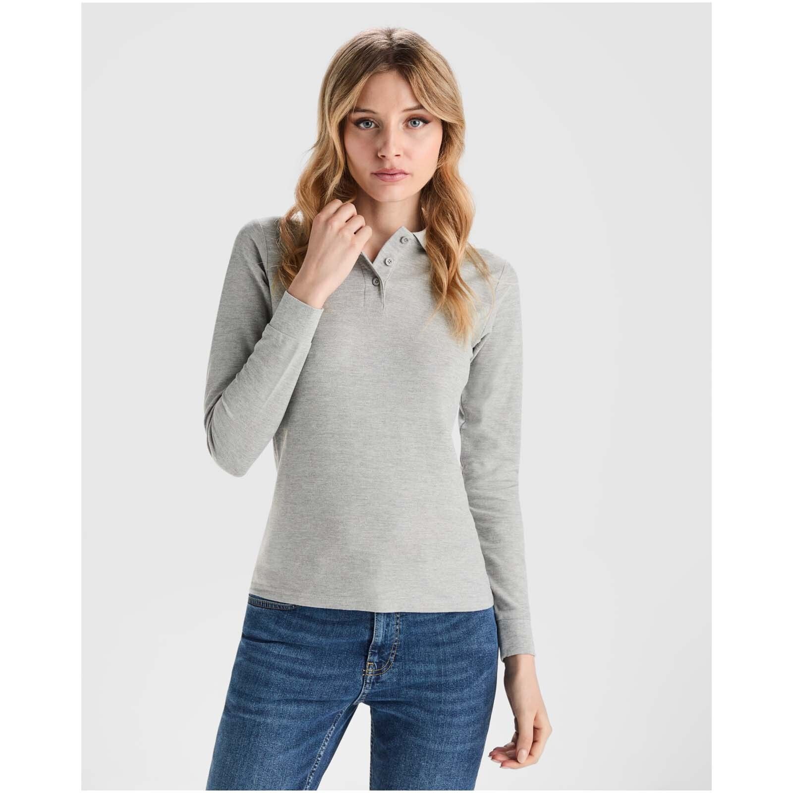 Estrella 220 g/m² Langarm Poloshirt für Damen - dunkelblei-508