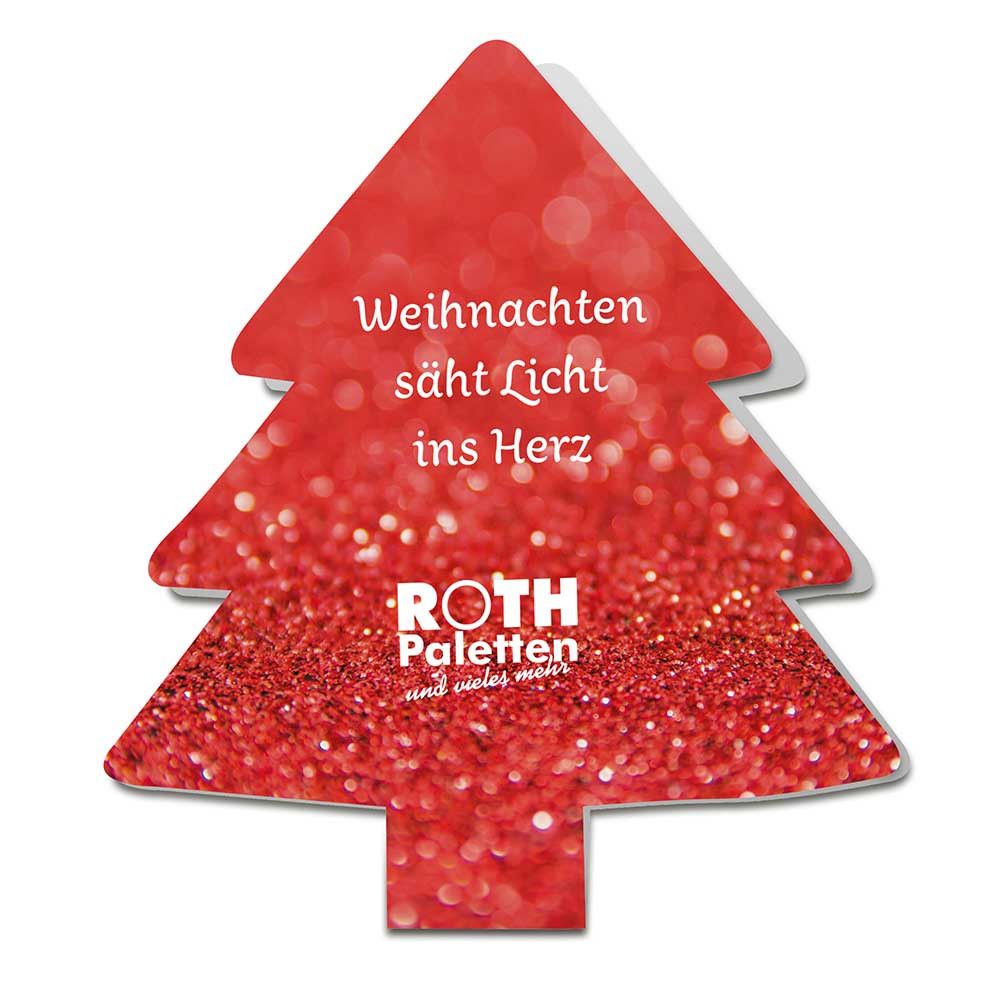 Klappkärtchen Tannenbaum - Druck individuell Digitaldruck Vorder- und Rückseite-844