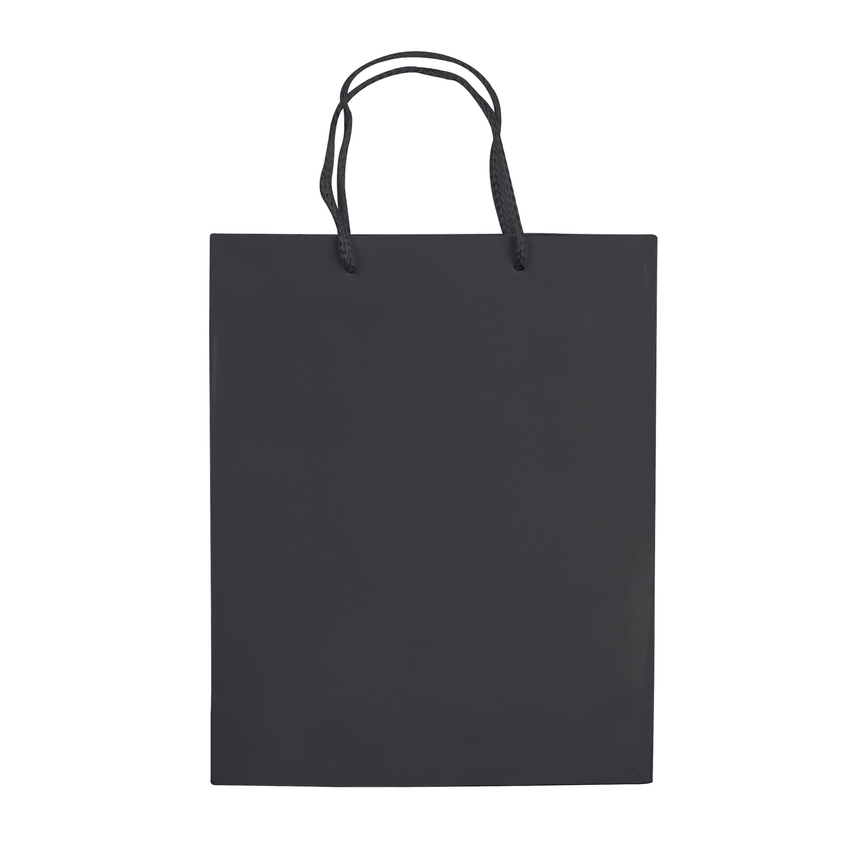 Laminierte Papiertasche, mittel - schwarz-818