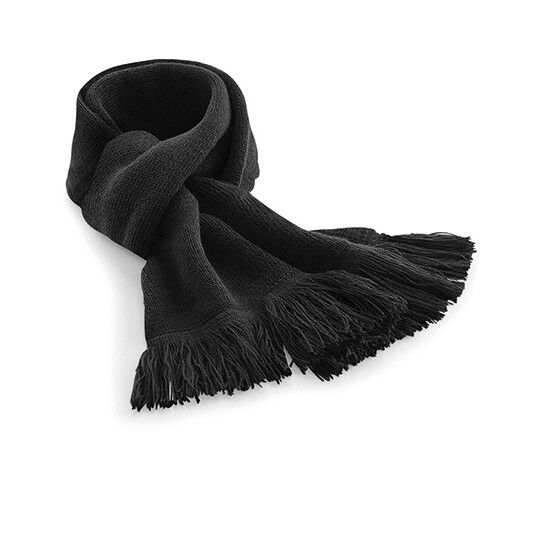 Classic Knitted Scarf - black-931