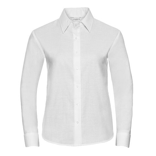 Ladies' Long Sleeve Tailored Oxford Shirt - white-927