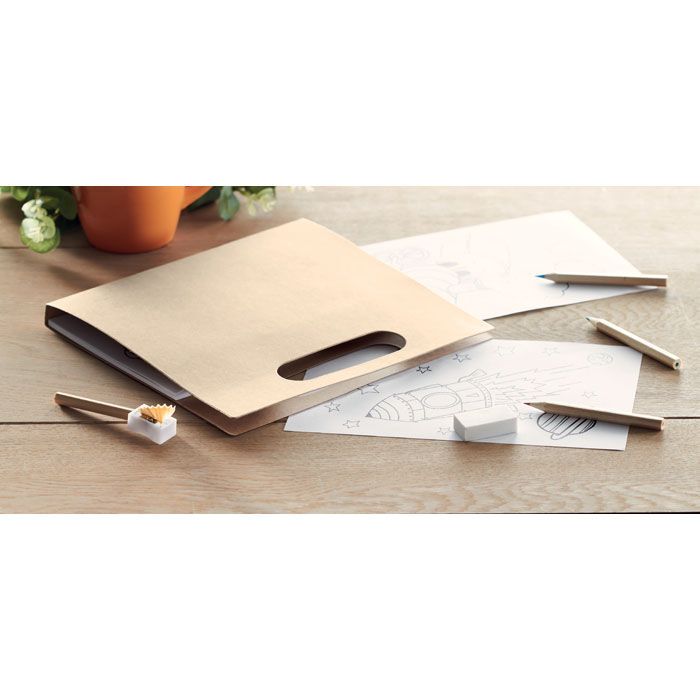 Malset mit 6 Buntstiften FOLDER2 GO - beige-874