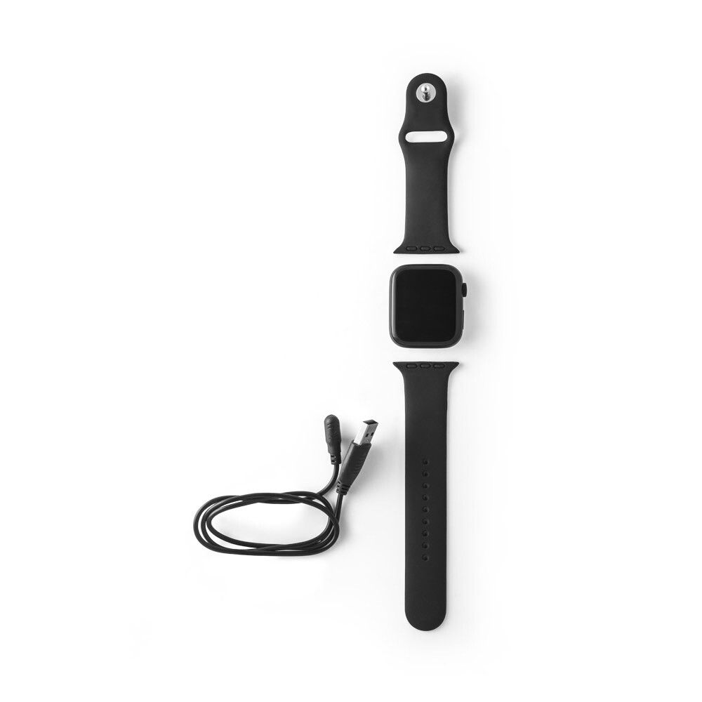 WILES Smartwatch 1.85"-Bildschirm, IPX4, 3 Tage Akku, Silikonarmband - schwarz-168
