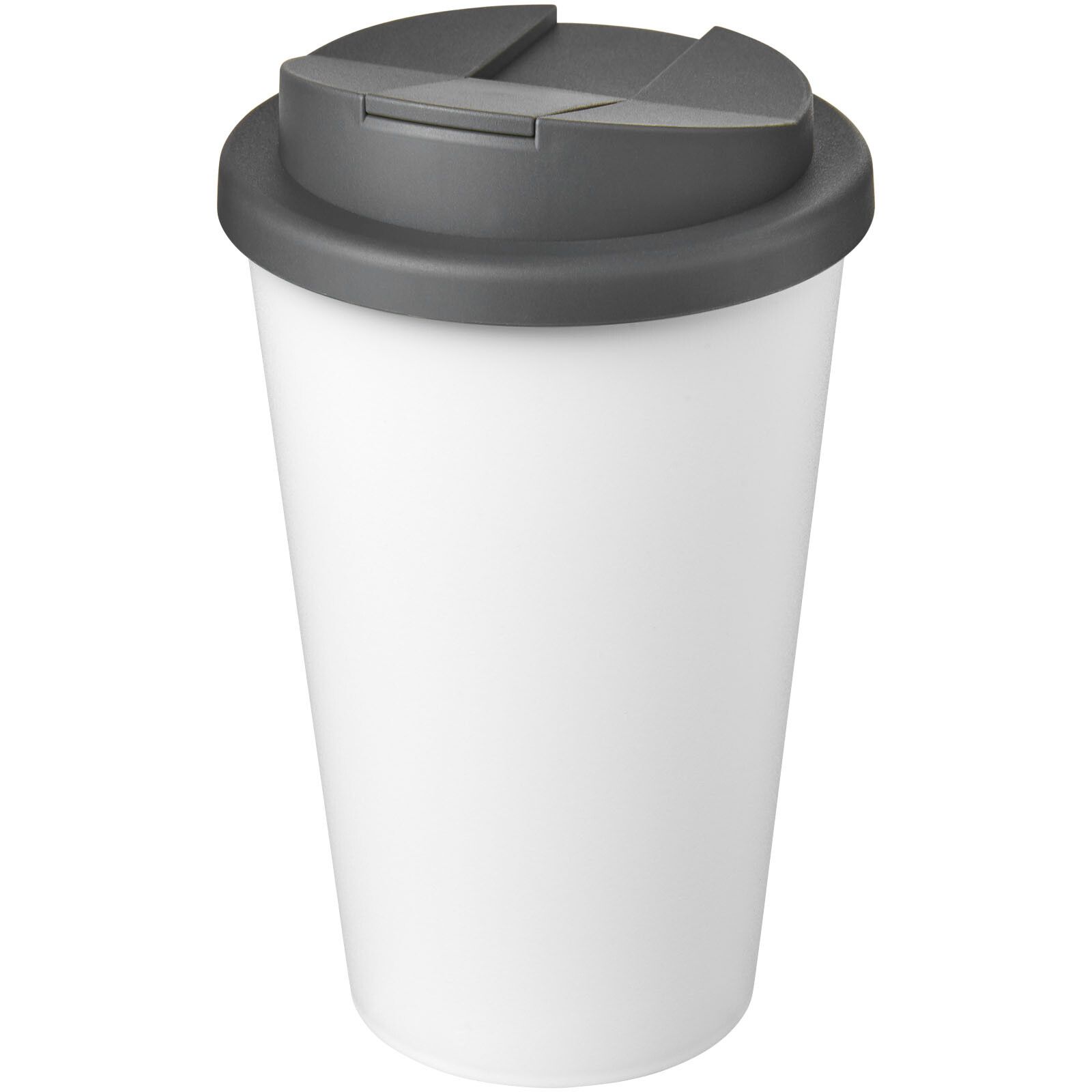 Americano Eco 350 ml recycelter Becher mit auslaufsicherem Deckel - grau -  weiss-123