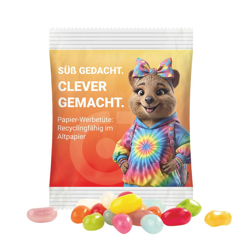 Minitüte 10 g, recyclingfähiges PapierPlus, weiß, Jelly Beans-552