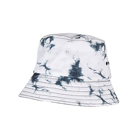 Batik Dye Reversible Bucket Hat - black-white - black-474