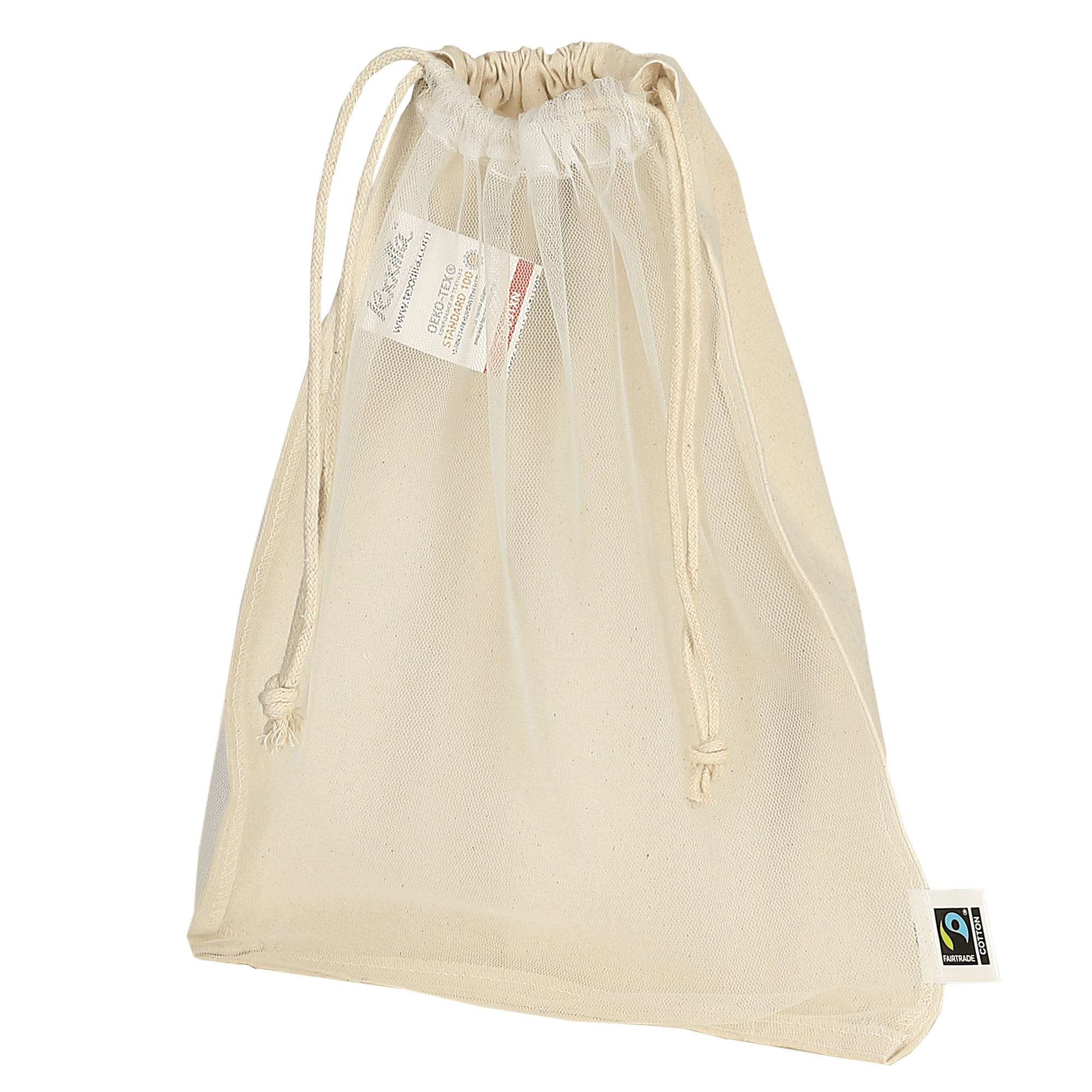 Netzbeutel aus Fairtrade Baumwolle, 25 x 30 cm - natur-940