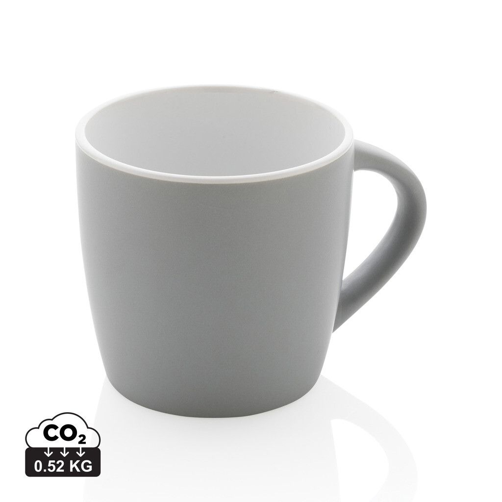 Keramiktasse innen coloriert, 300ml - grau-626