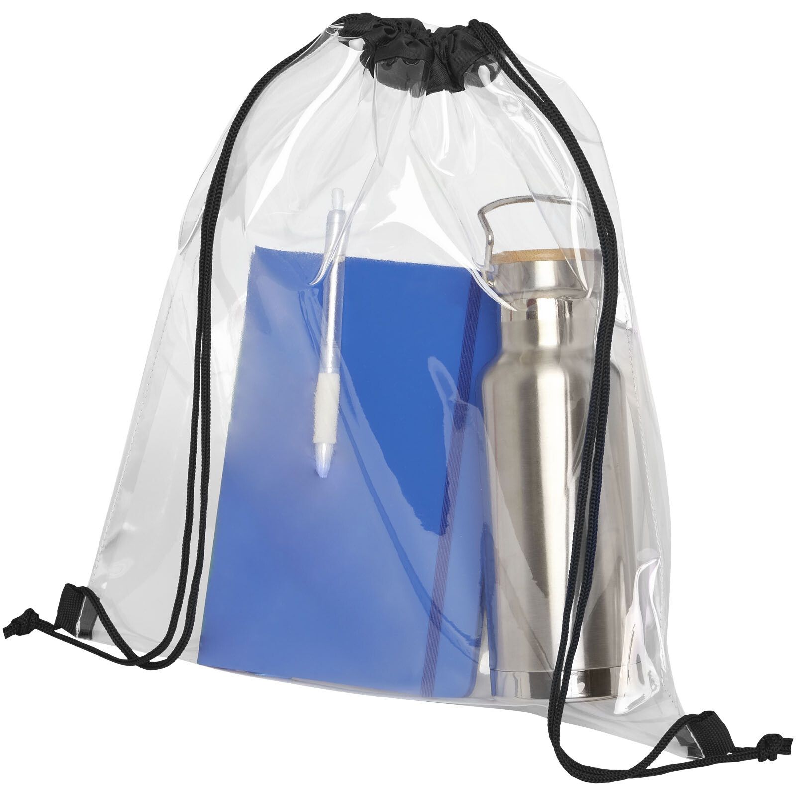 Lancaster Premium Turnbeutel 5L - schwarz -  transparent klar-434