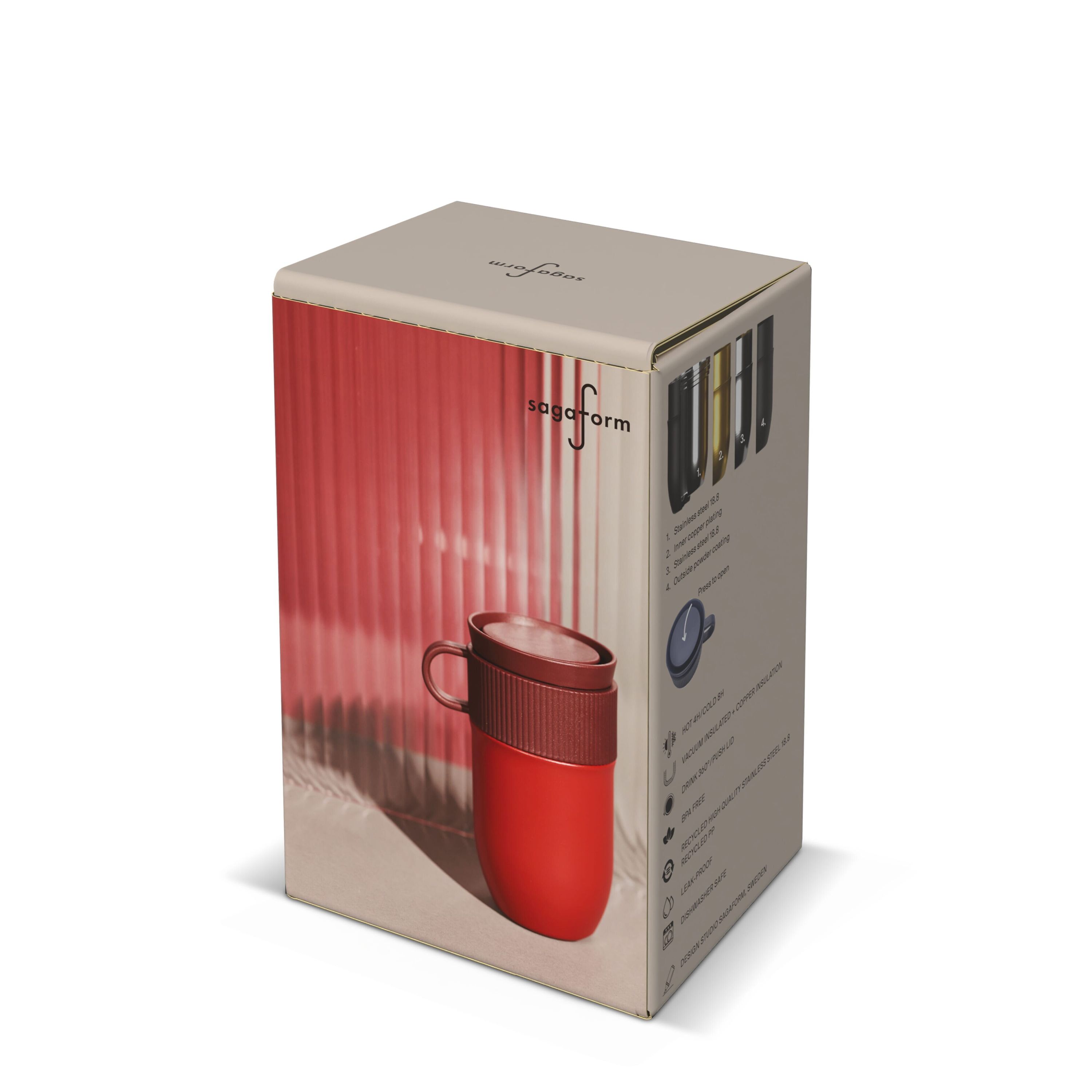 Sagaform Ted isolierter Becher, 280 ml auslaufsicher und spülmaschinenfest - dunkelrot-471