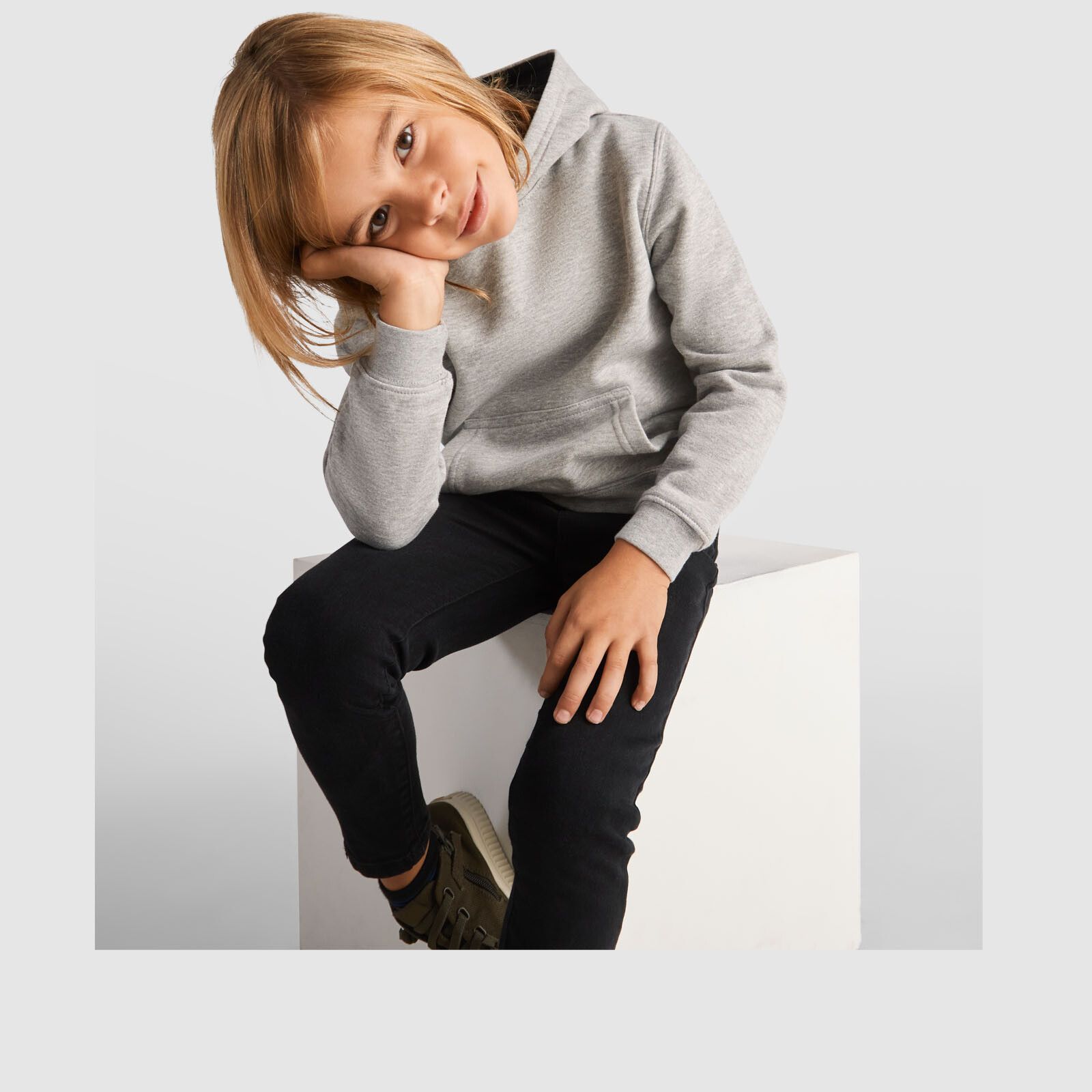 Urban Kapuzenpullover für Kinder - hellrosa -  marl grau-211