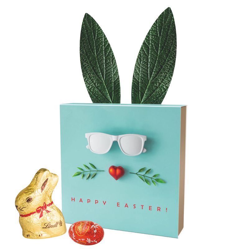 Lindt Präsent im Werbeschuber, Kleine Kostbarkeiten Goldhase-353