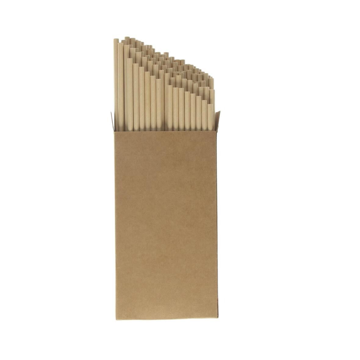 Papierstrohhalm 100er Set Natur - braun-259