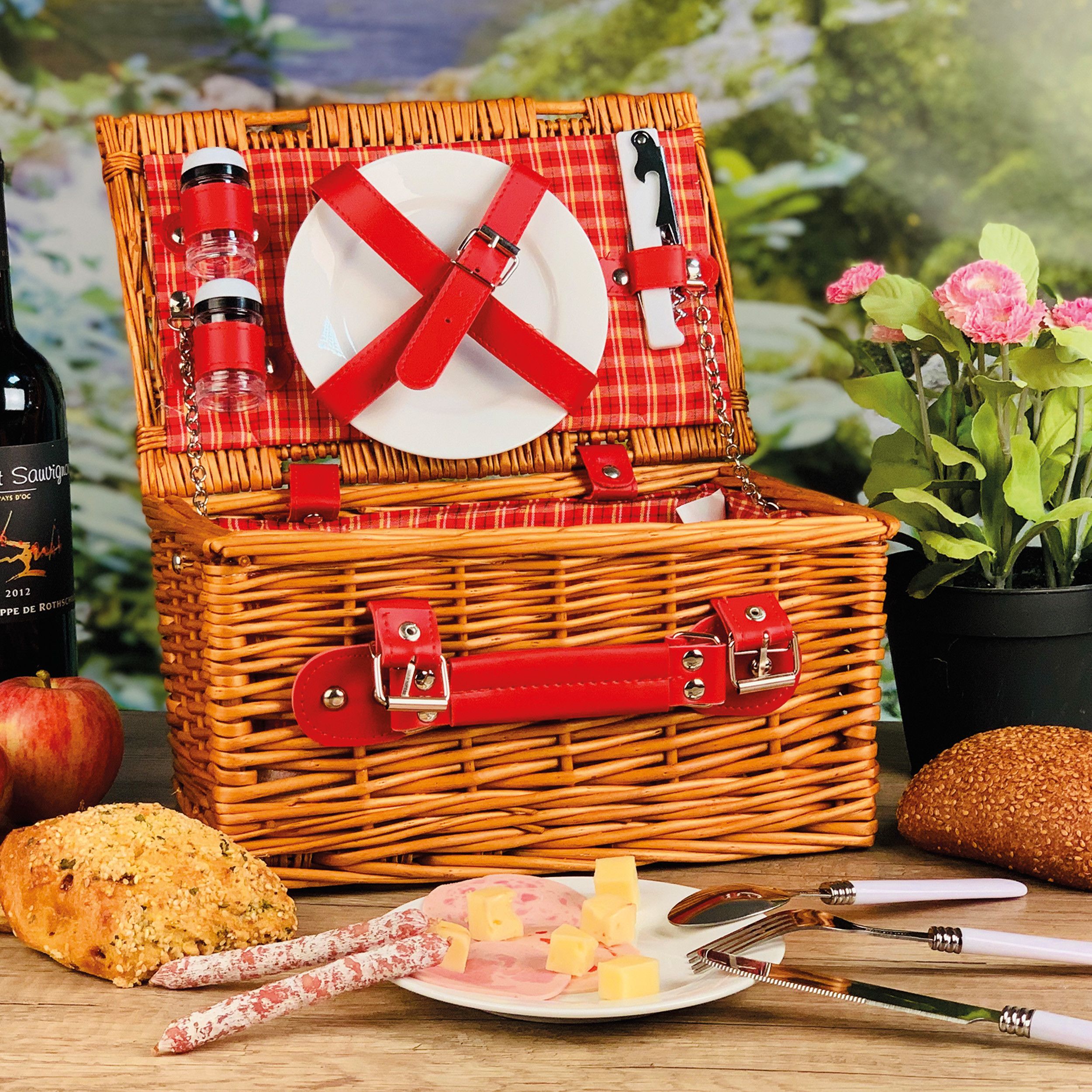 Picknickkorb für 2 Personen - braun-937