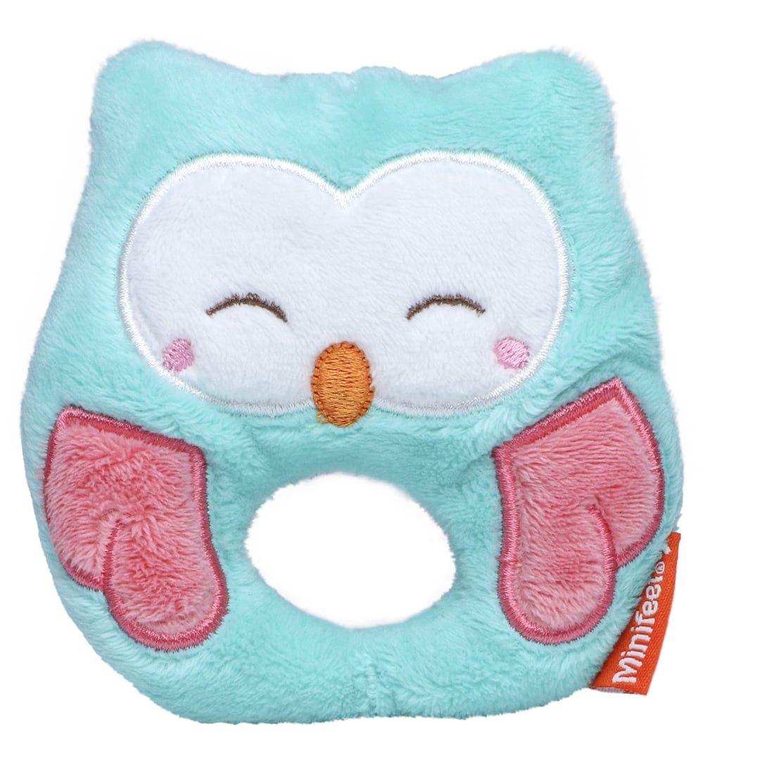 MiniFeet® Eule mit Rassel - türkis-367