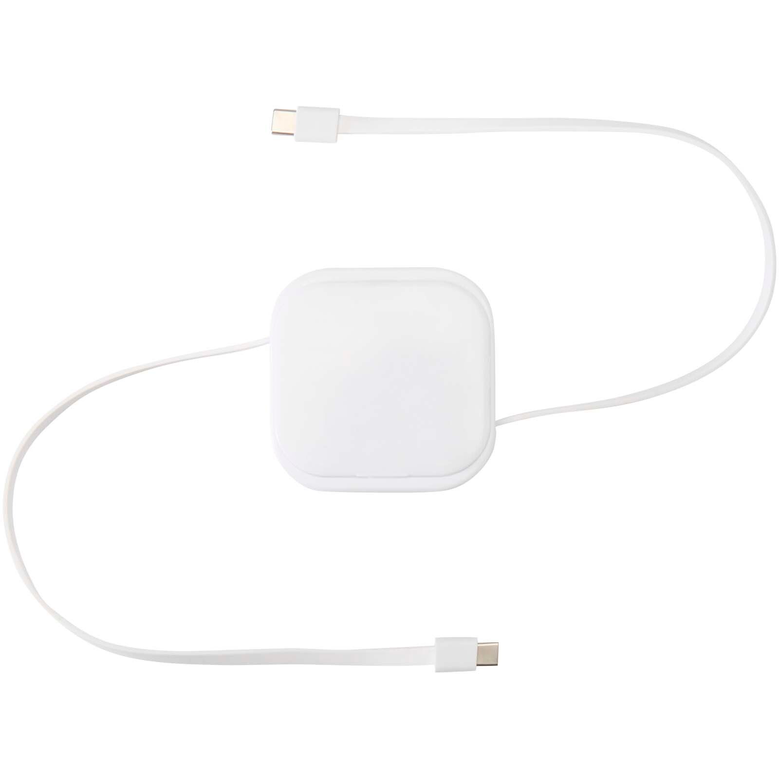 Gloas Aufrollbares 5 in 1 Kabel aus Recyclingmaterial mit Datensynchronisierung und 100 W Schnellladefunktion sowie Smartphon - weiss-239
