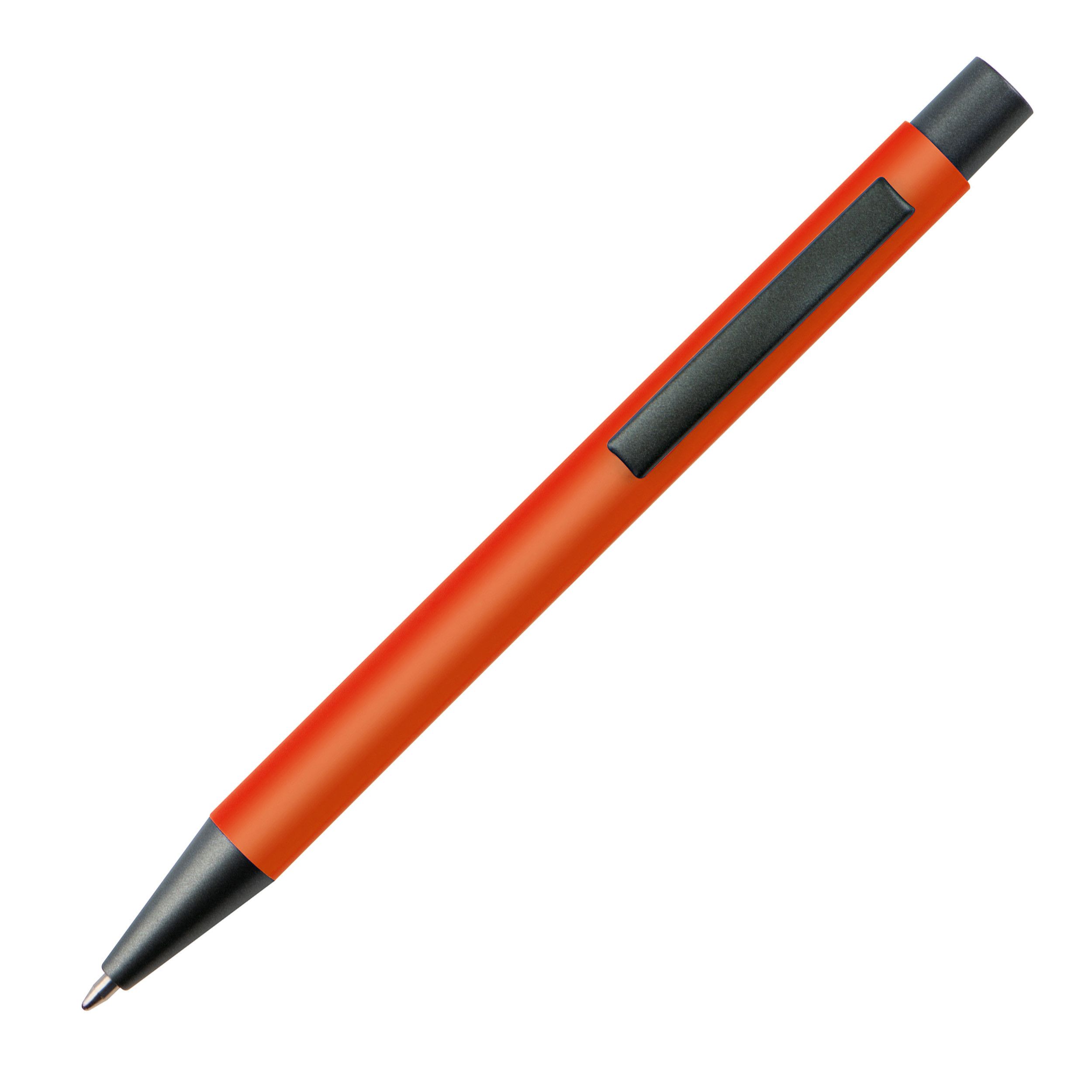 Matter Kugelschreiber mit Metallclip  - orange-97