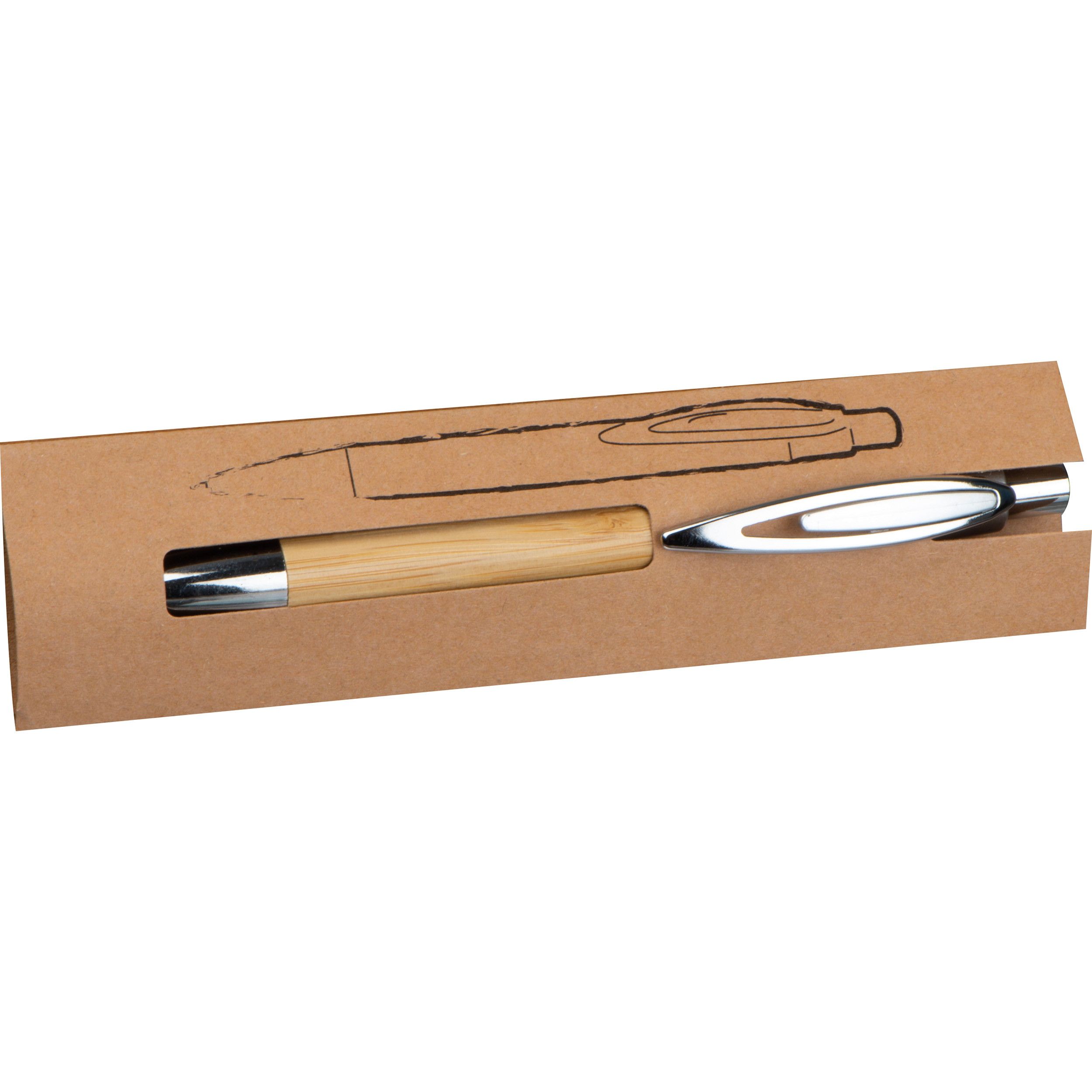 Kugelschreiber Bambus mit spitzem Clip - beige-660