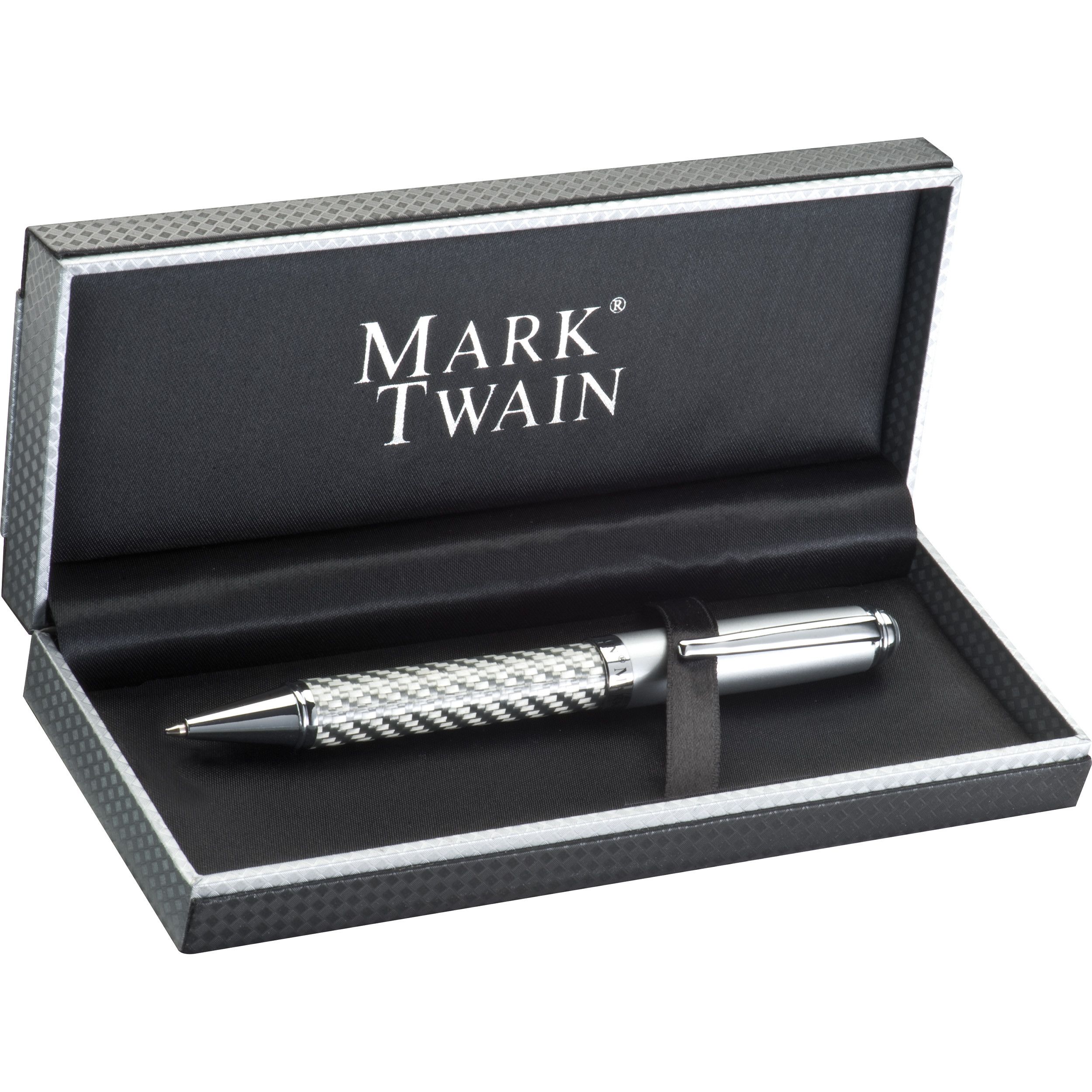 Mark Twain Kugelschreiber aus Metall - silbergrau-660