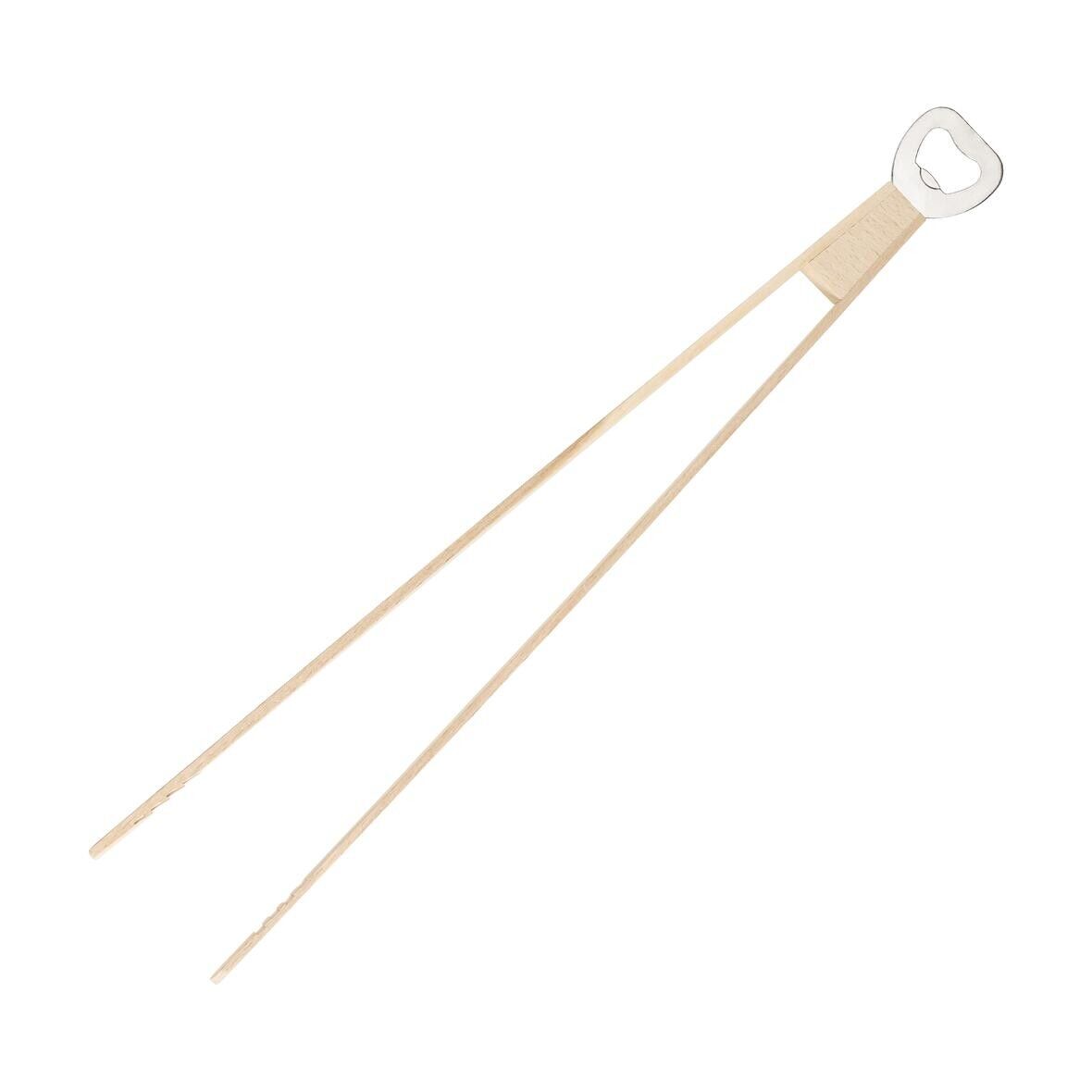 Holz-Grillzange Opener mit Kapselheber, 43 cm - natur-973