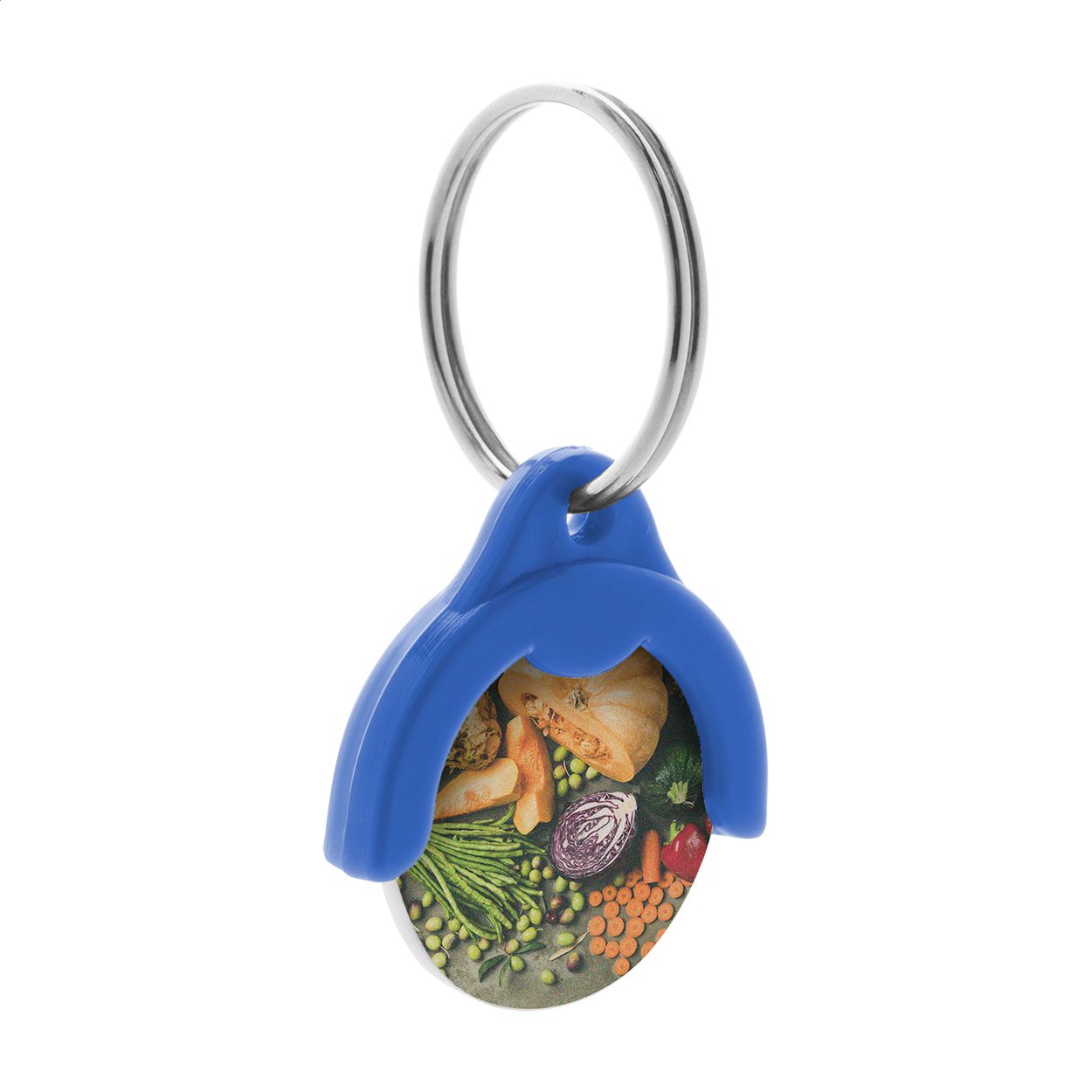 Schlüsselanhänger mit Einkaufswagen-Chip Token - blau-625