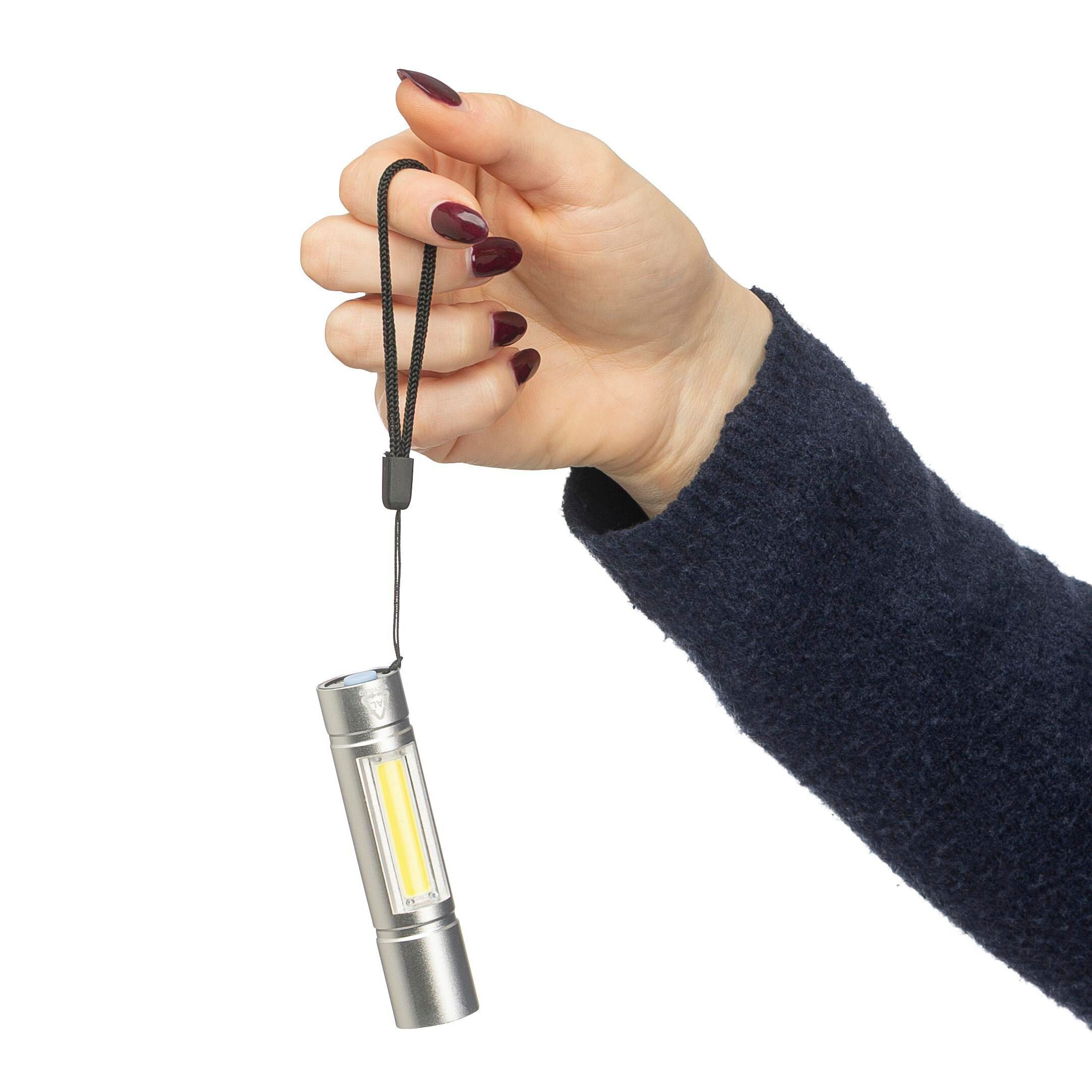 Taschenlampe aus recyceltem Aluminium COB Sami - silber-767