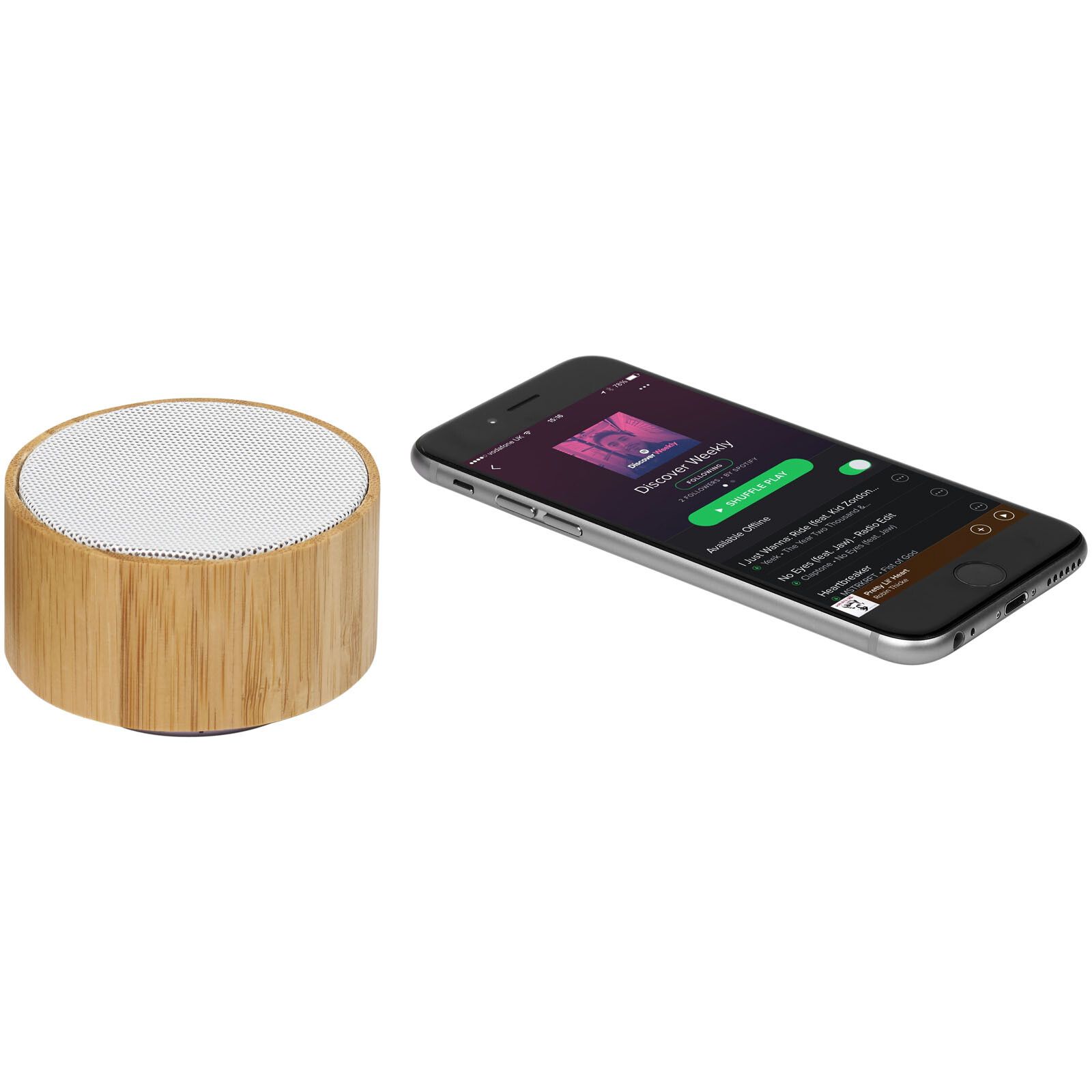 Cosmos Bluetooth Lautsprecher aus Bambus - natur -  weiss-259