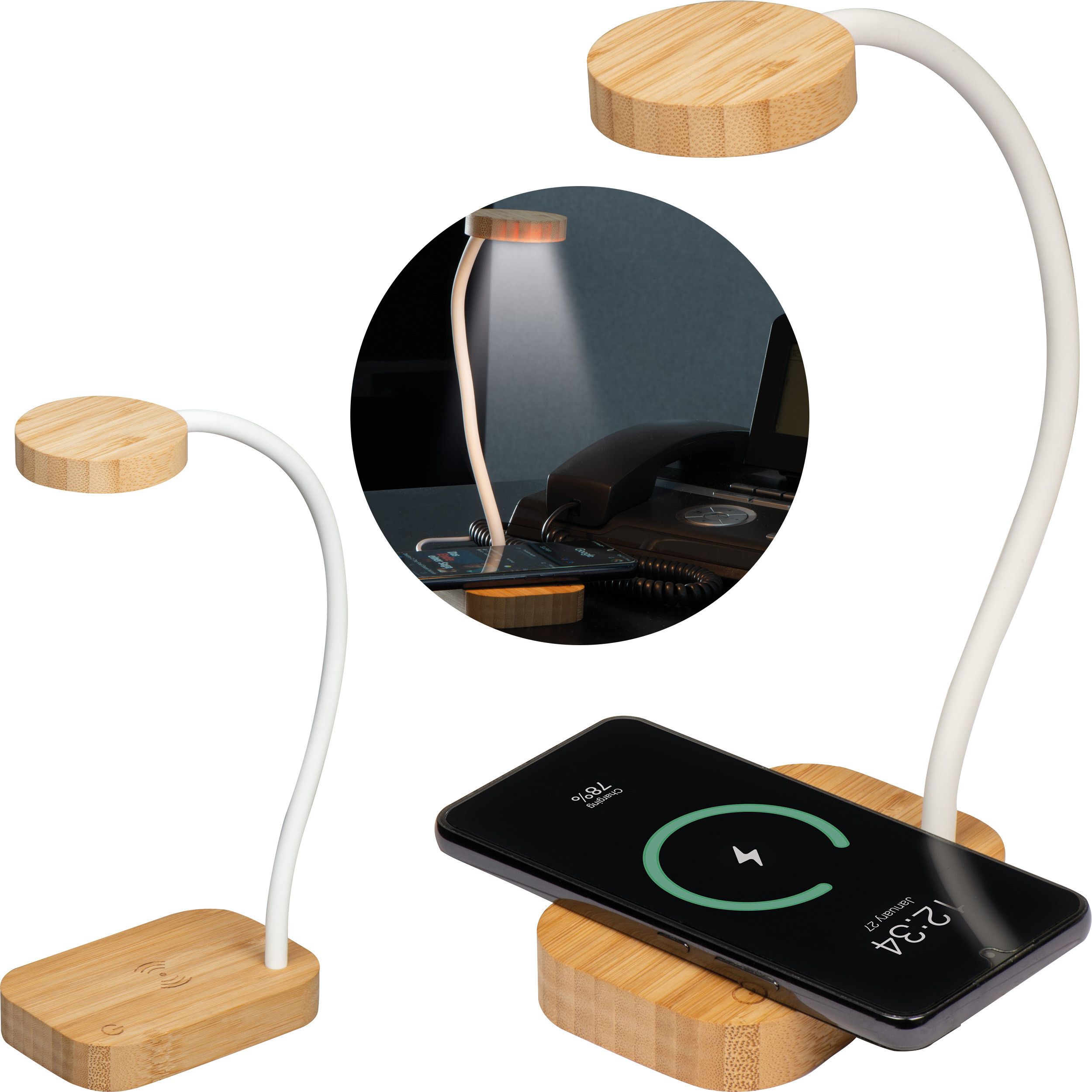Lampe mit Induktionsladegerät Tomsk - beige-867