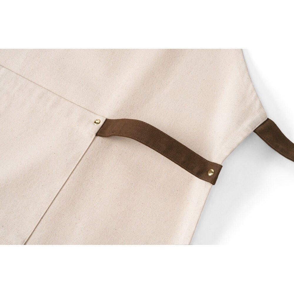 HOLM Schürze aus 100% Canvas-Baumwolle (320 g/m²) mit Metalldetails - naturhell-14