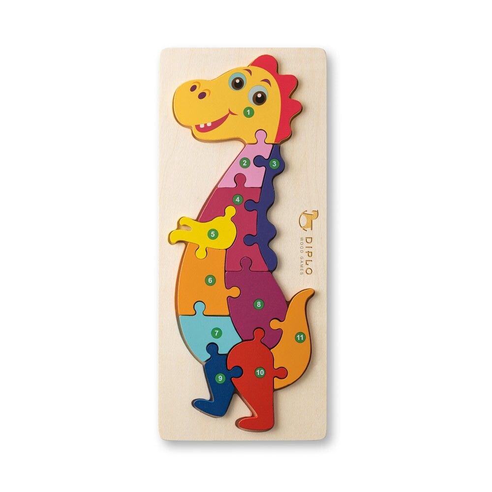 DIPLODOCO Puzzle in Dinosaurierformat aus Kiefernsperrholz - naturhell-876