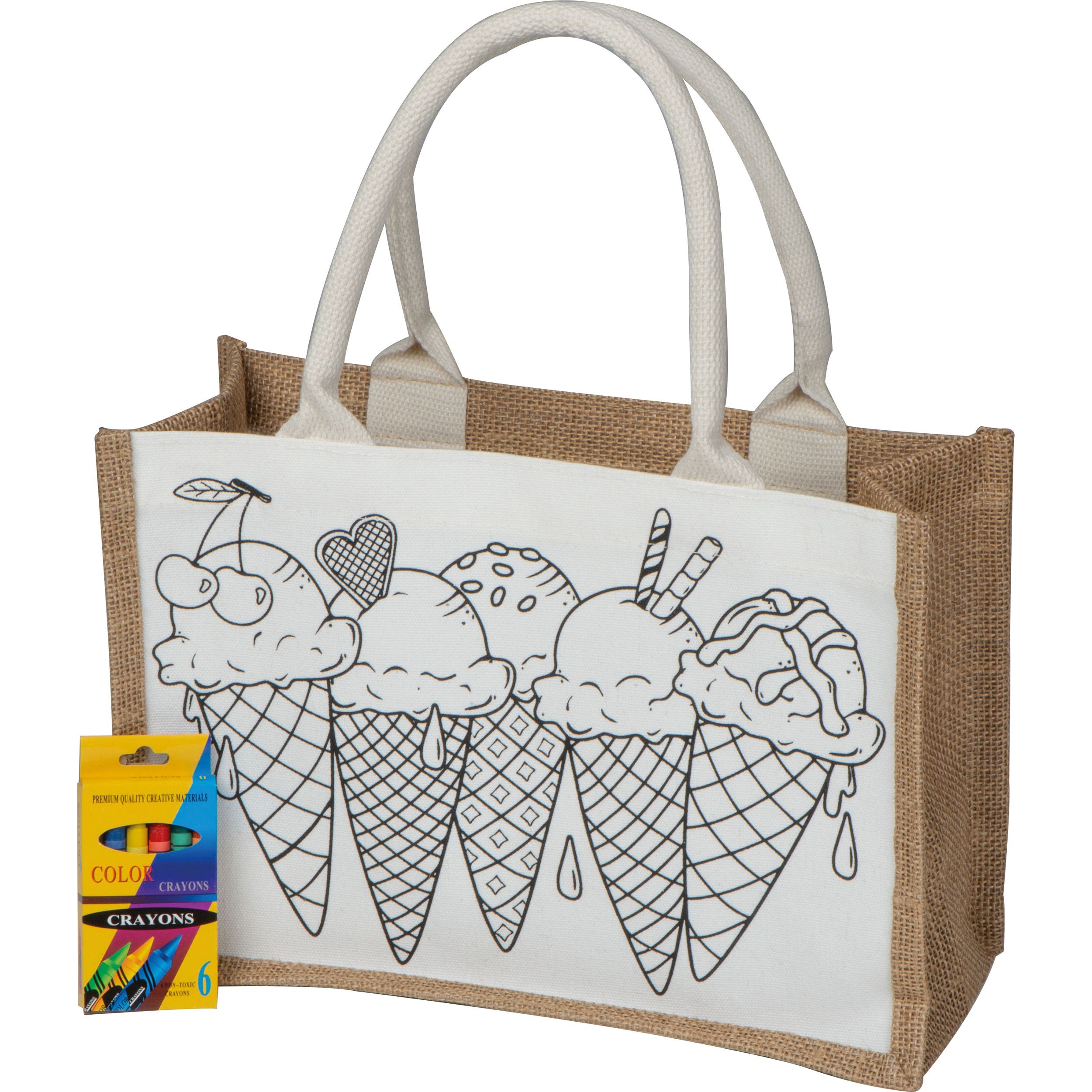 Jute Baumwolltasche zum Ausmalen  - beige-637