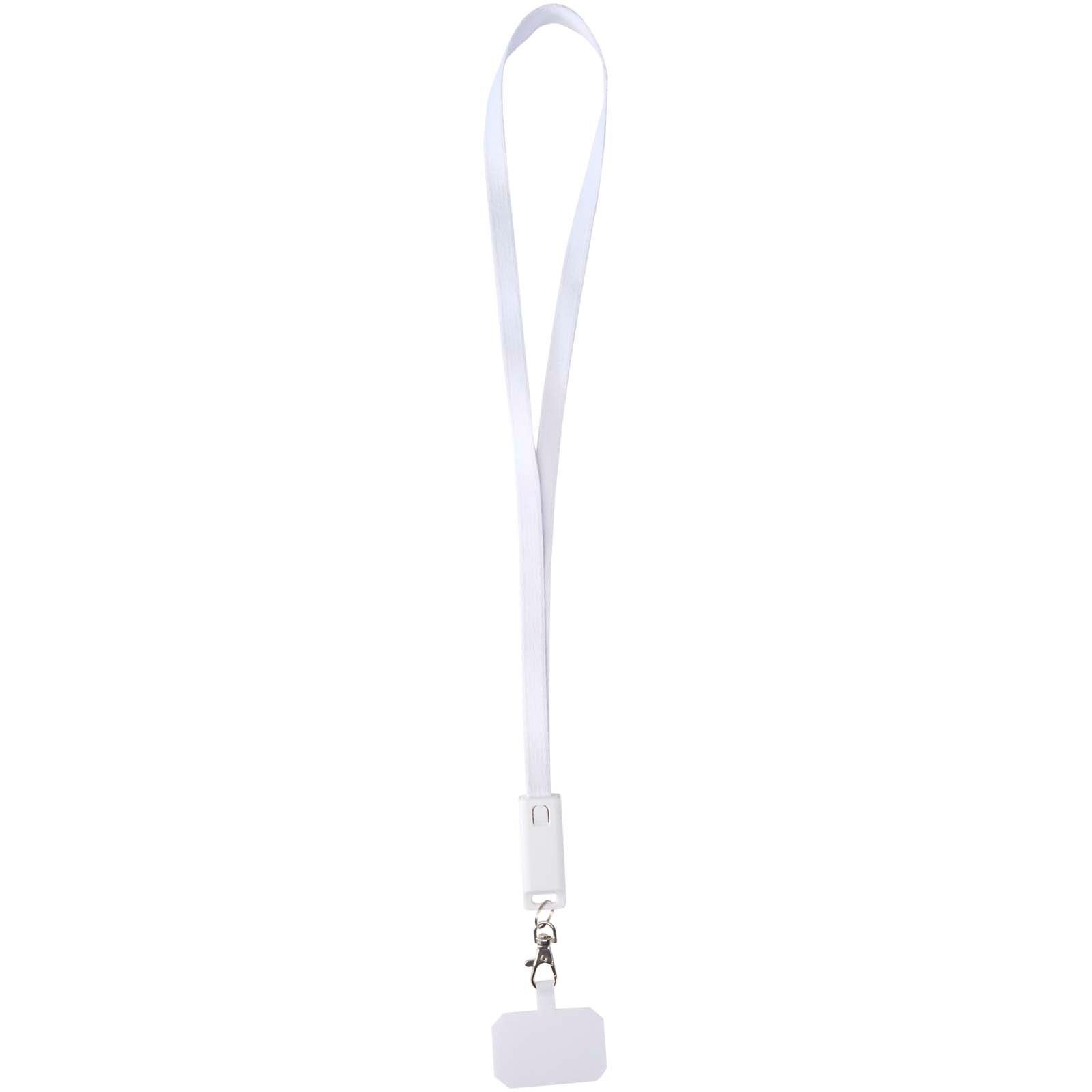 Franz 5 in 1 Lanyard Kabel  Kunststoff für Smartphones mit integrierter Datensynchronisierung und 65 W Schnellladefunktion - weiss-24