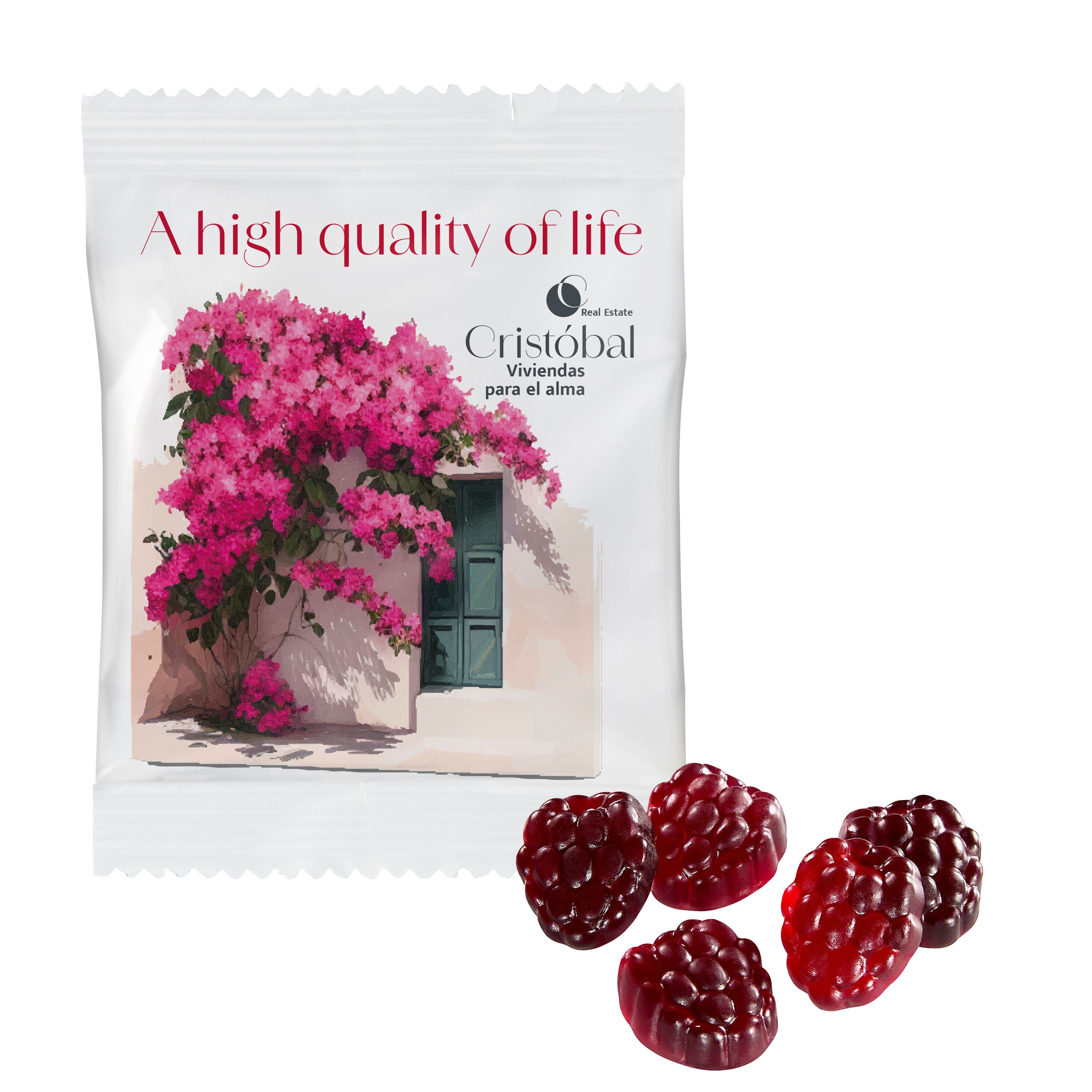 Veganes -80% Zucker Fruchtgummi im konventionellen Tütchen-824