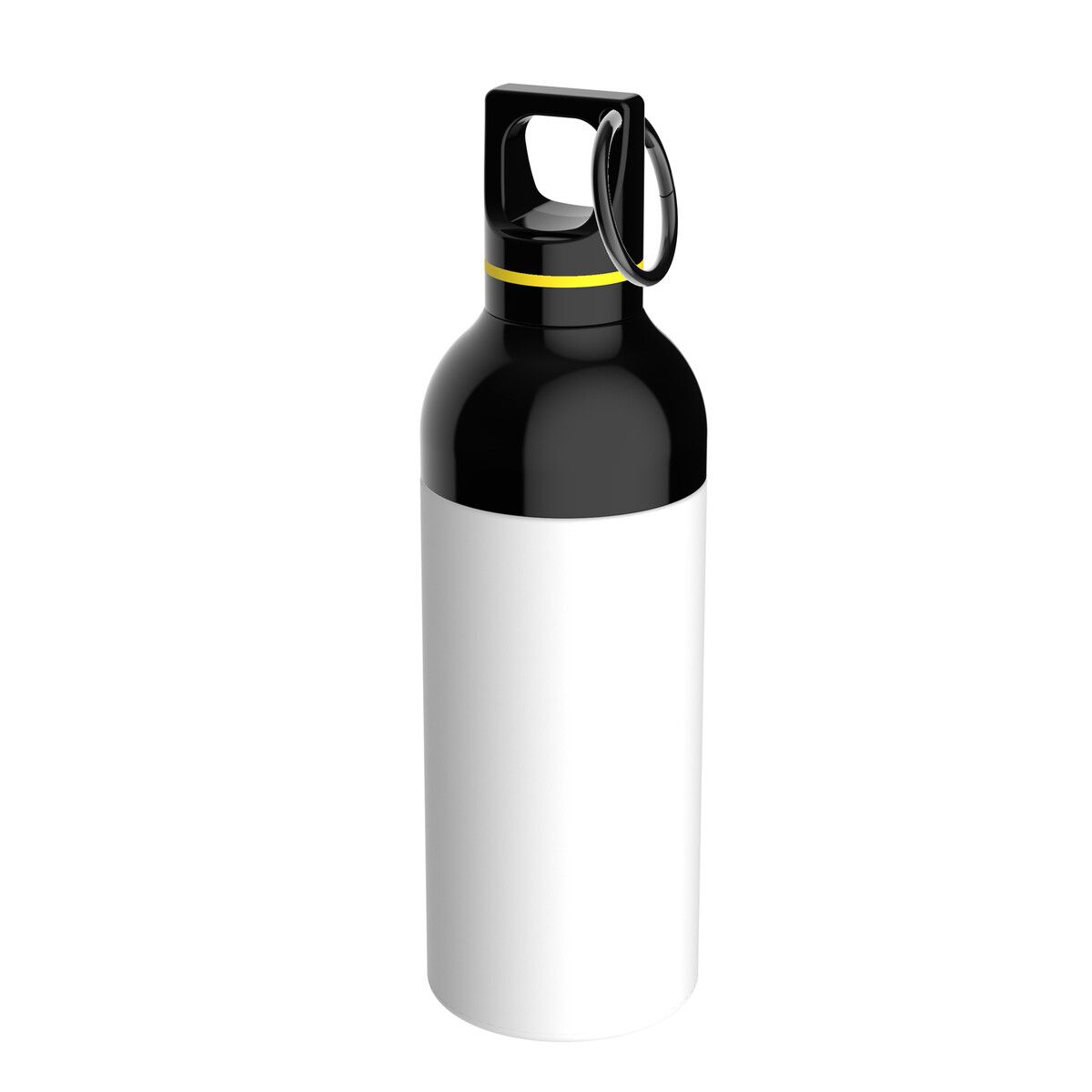 Trinkflasche DUIX STEEL mit Ring - weiß - gelb-498