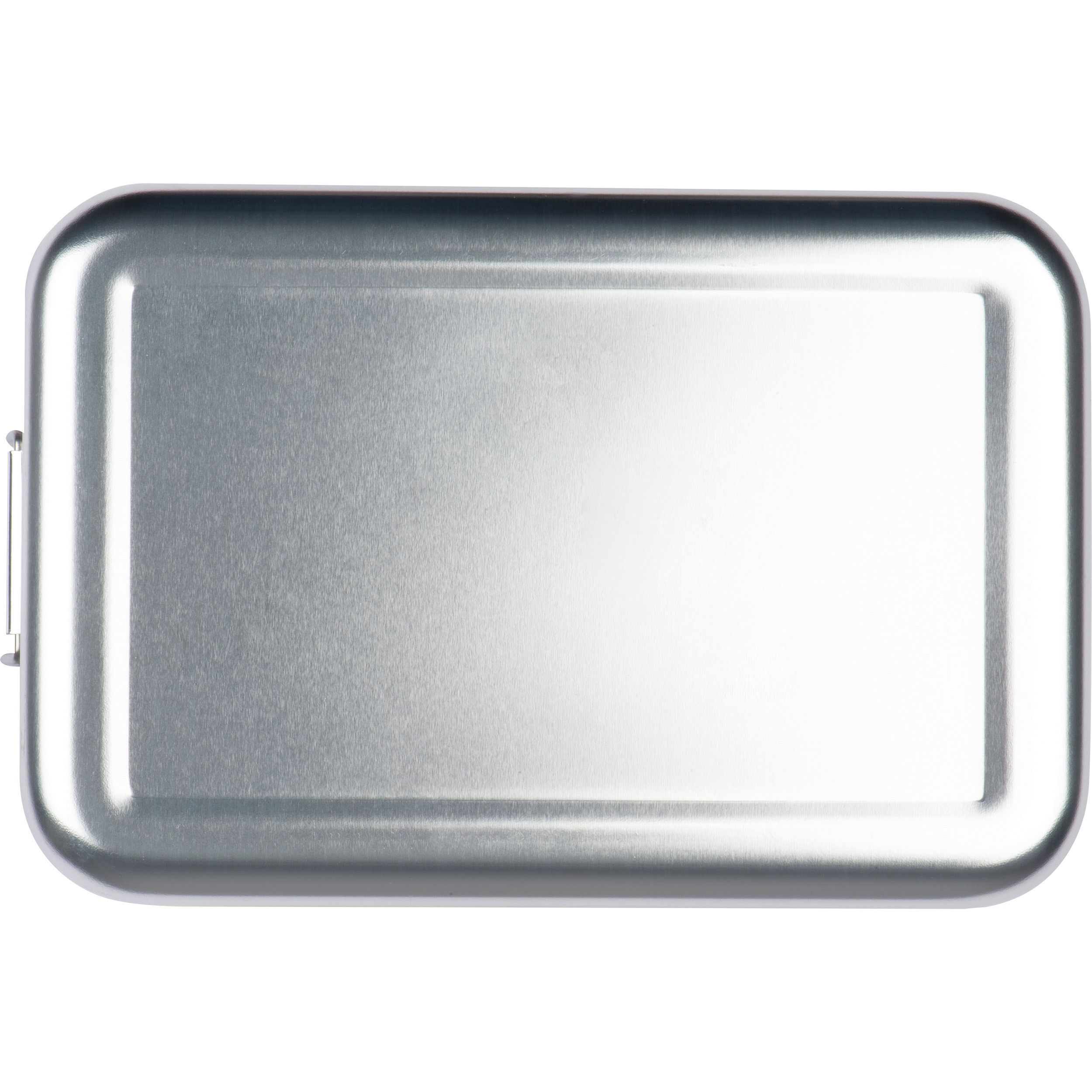 Brotzeitbox aus Aluminium mit Bambusdeckel  - silbergrau-923