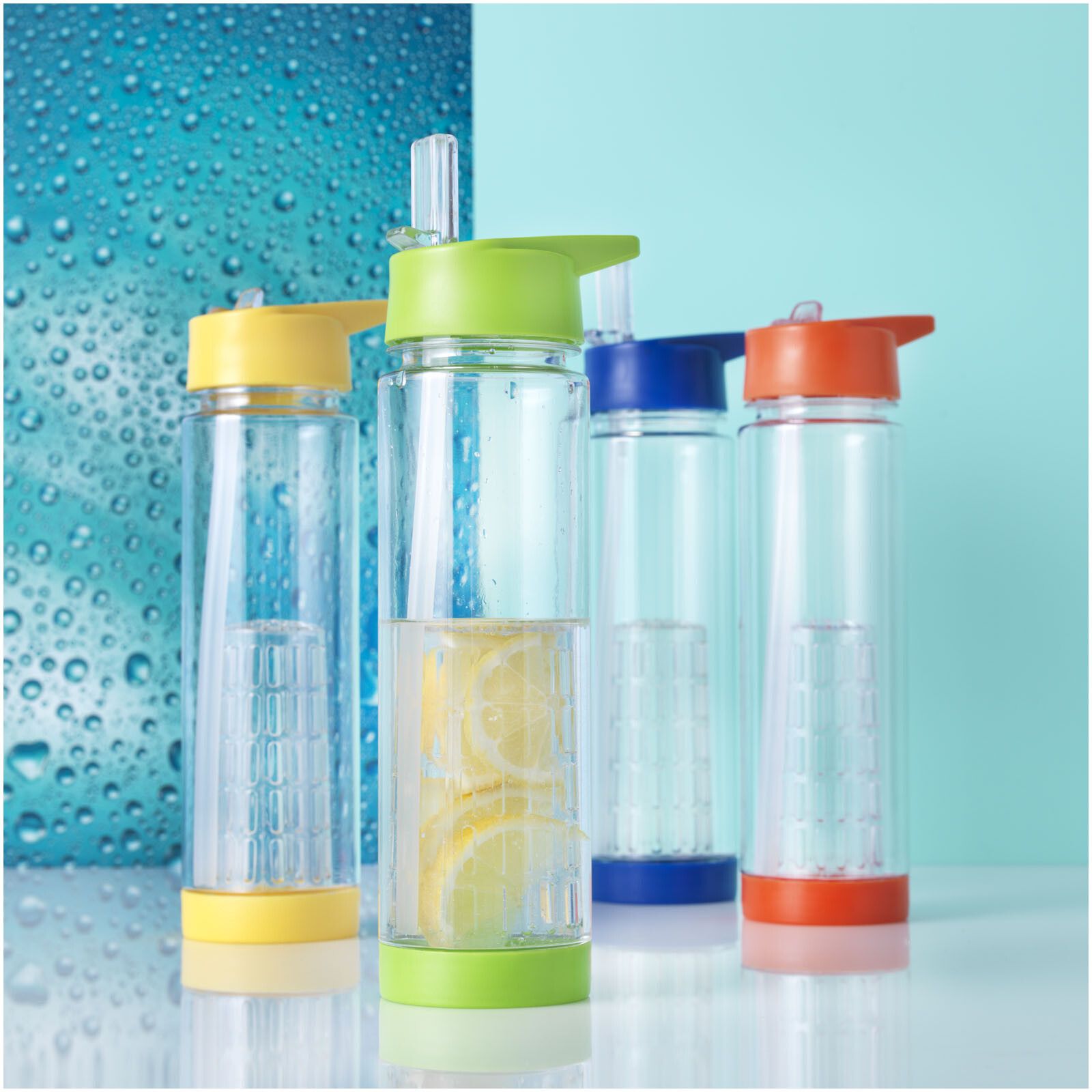 Tutti frutti 740 ml Tritan Sportflasche mit Infuser - transparent -  blau-888