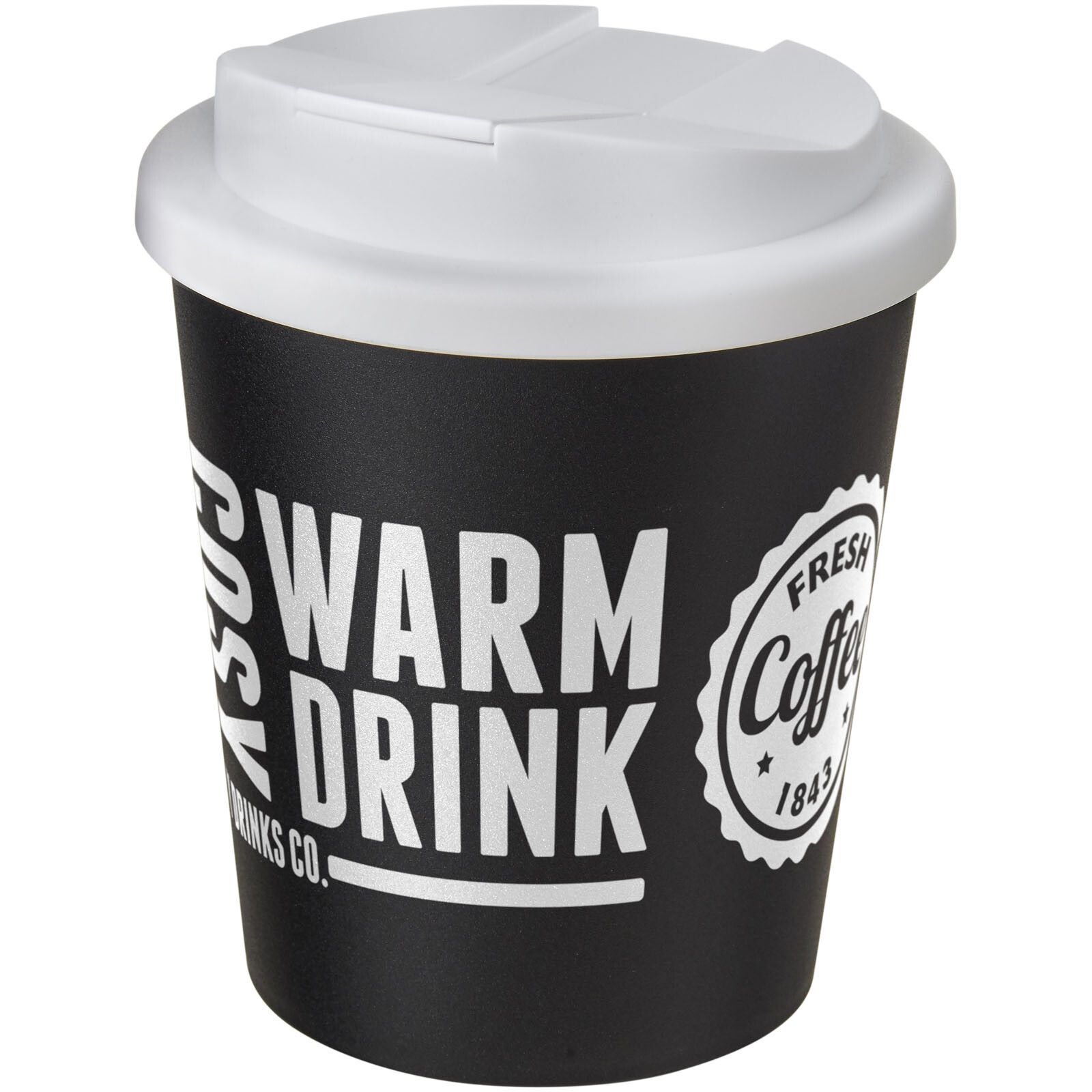 Americano Espresso 250 ml Isolierbecher mit auslaufsicherem Schraubverschluss - schwarz -  weiss-840