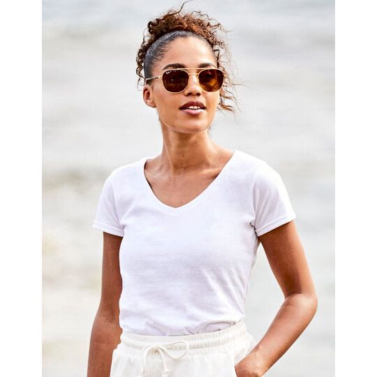 Ladies´ Iconic 150 V Neck T für Damen - heather grey-471