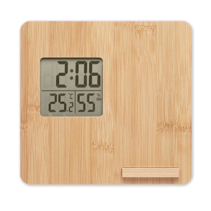 Tischuhr mit Ladestation FERREL - holz-845