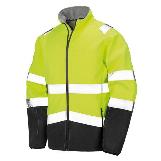 Printable Safety Softshell Jacket - fluorescent yellow - black-724