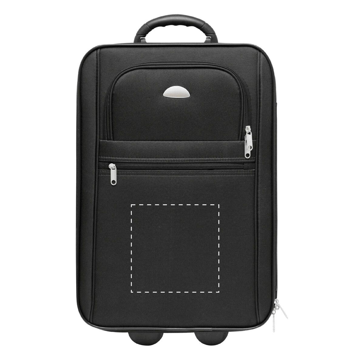 Veredelungsposition mittig auf der großen Vortasche vorne